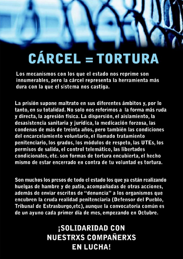 Cartel Cárcel=Tortura